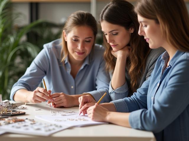 Custom jewelry design consultation at Sage & Bloom studio