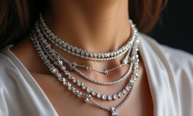 Layered diamond necklaces collection