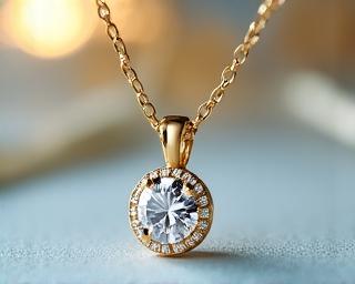 Gold diamond pendant birthday gift